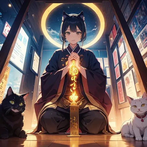 Money、Money猫、Very auspicious、very mysterious、Glowing cat、people々A being worshipped by、beckoning cat、Moneyのbeckoning cat、Cherry tree、Messenger of God、Mysterious Power