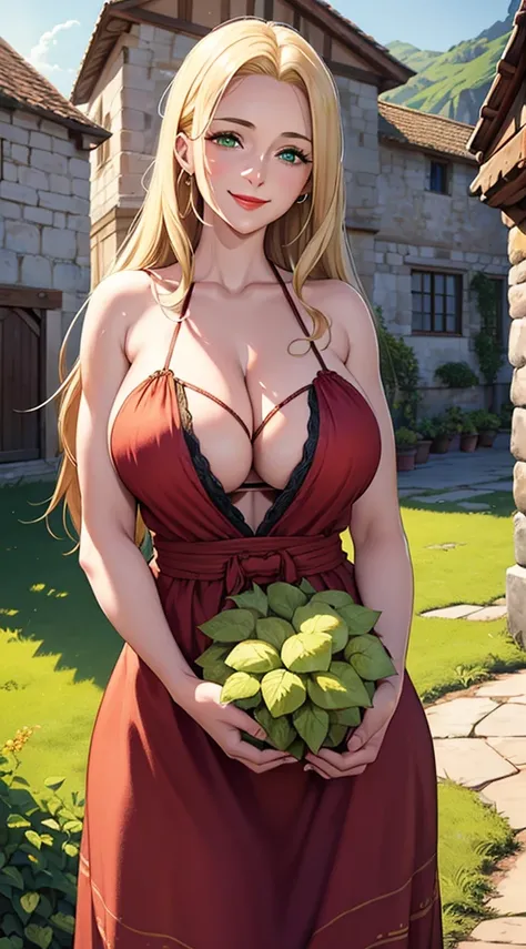 (hyper realstic)、Germanic mature woman. Ancient Farmer Woman、Womens Agriculture、(Wearing flesh-colored fabrics)、
immensity　Beautie　high-level image quality　hight resolution　Realistic、a blond、blond woman in a、A MILF、Middle-aged woman、detailed skin textures、...