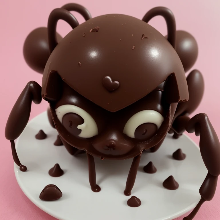 A kawaii chocolate Ant eating chocolate