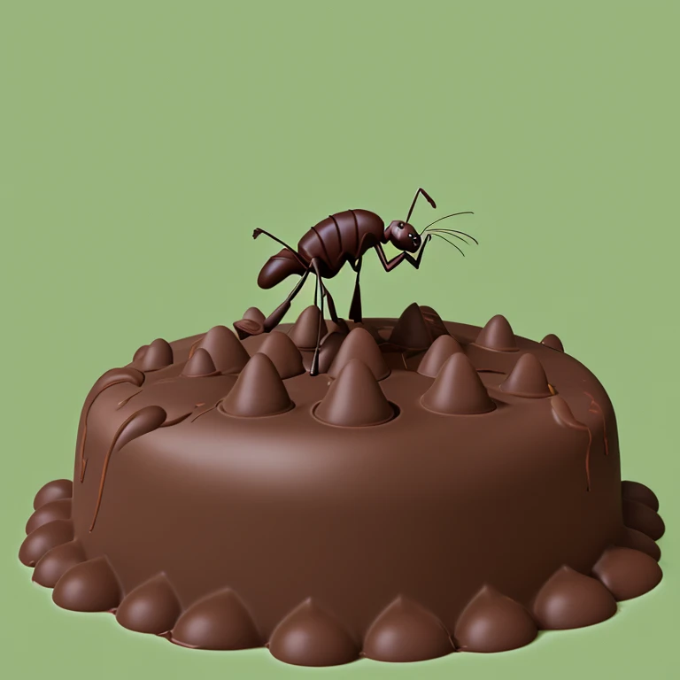 An cartoon a lot of Ant eating chocolate 