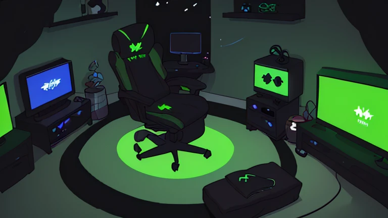 Gamer room green cut black 