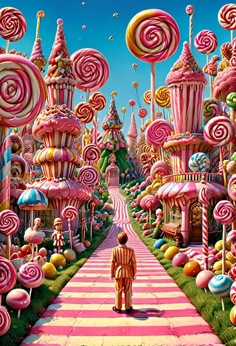 Candyland, by Wes Anderson, best quality, masterpiece, very aesthetic, perfect composition, intricate details, ultra-detailed