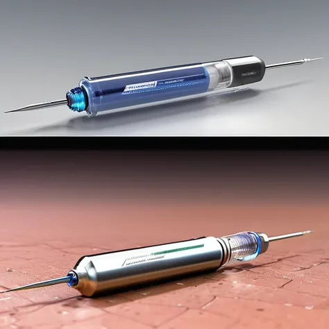 Renderings of a medical needle that transmits terror 