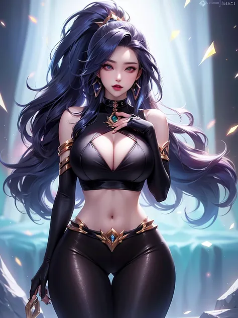 high detailed, 8k, highres, 1girl, jewelry, earrings, makeup, eyelashes, earrings, collarbone, collar, looking at viewer, (large breasts, thick thighs, thigh gap, wide hips, toned body),, ulzzang-6500, ultra realistic 8k cg, unparalleled masterpiece, absur...