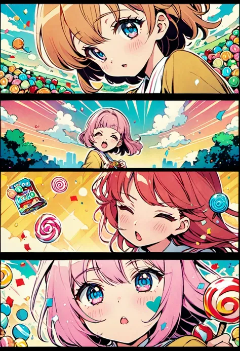 (best quality, highres, ultra sharp), Candy Candy by Toei Animation, detailed art style, vintage aesthetic, emotional melodrama, inspired by Keiko Nagita and Yumiko Igarashis original manga, candyland