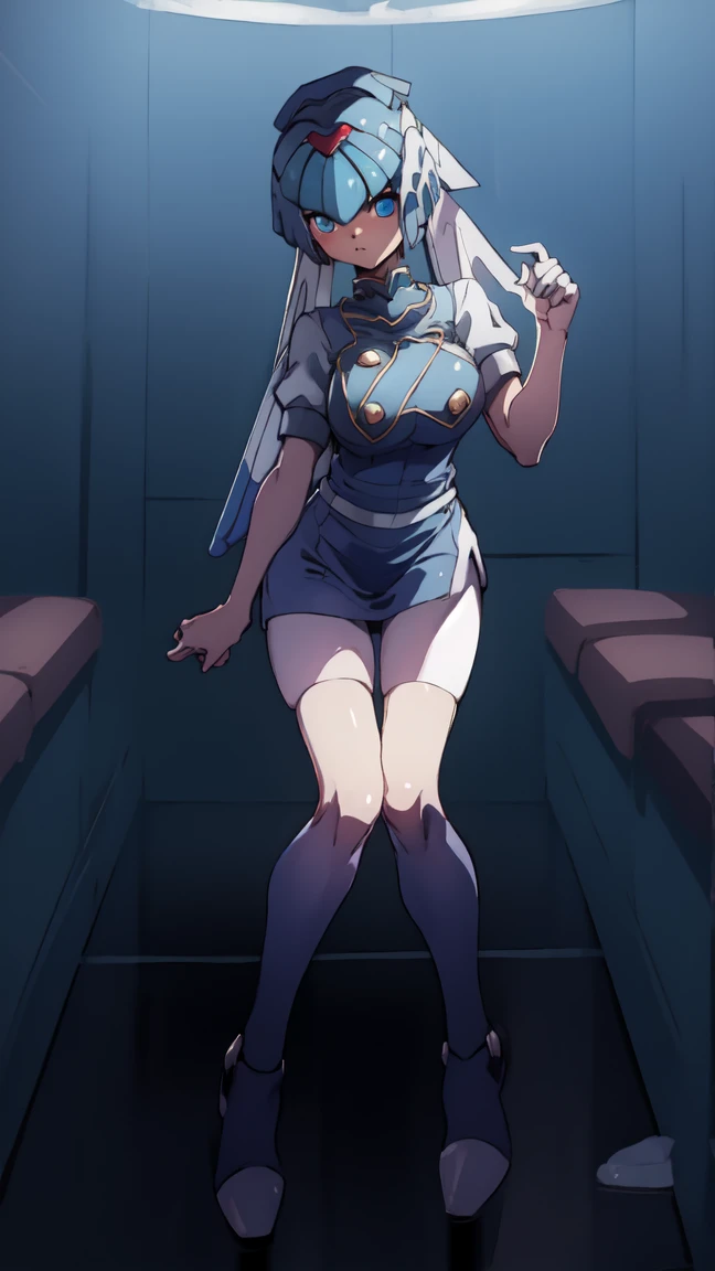  sonrojarse  , Nurse outfit , Blue eyes, full body