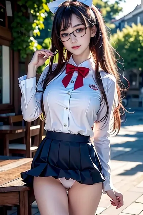 highest qualityの仕事，realistic works，Ultra Premium Graphics，8K HD CG works，high quality graphics，High-definition CG work，10x pixels，super fine details：1.1，Advanced technical details：1.1Photo-realistic((High school girl walking in the lakeside park))、((White ...