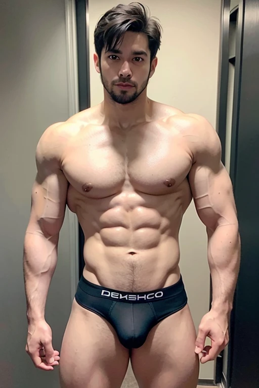 ((Melhor qualidade)), (detalhado), rosto perfeito, HOMEM COREANO, SEM CAMISA, rosto bonito, PEITO MUSCULAR, volume na cueca, protuberance, grande, futurista, Corpo magro, rouco, magro, big nice protuberance, lindo ator coreano, poses sensuais, sensual, vol...