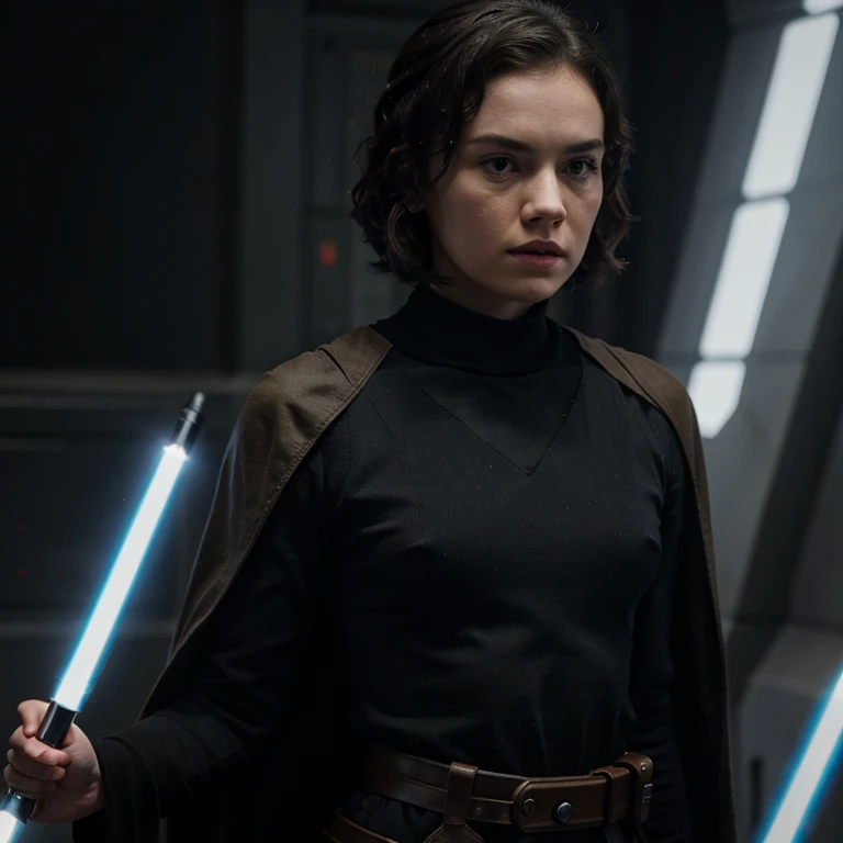 Daisy Ridley dressed in Jedi clothing