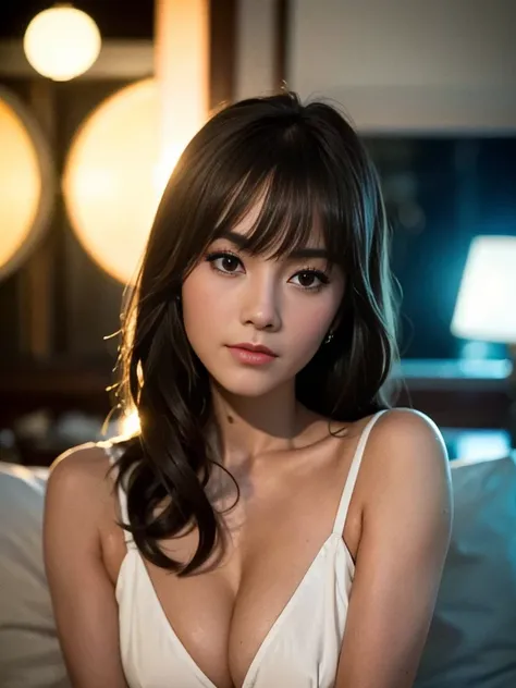 (1woman), Masterpiece,Realistic,Very realistic, best quality, tanned asian woman+attractive+clean+beautiful skin, Tang Yan+Tiffany Tang+Tang Yan+beautiful+symmetric+attractive+flirting+clean skin+nerd:0.8 face, dark brown shoulder long+straight+Victoria Ju...