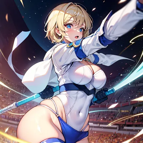 power girl agarrando sus grandes senos