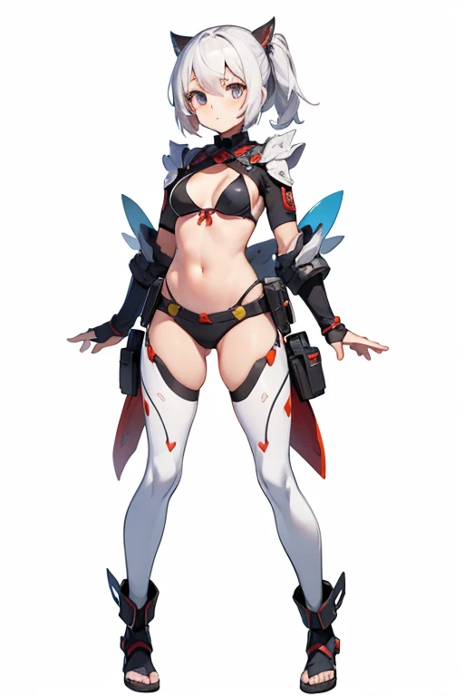 ,look at viewer,neutral posture,character chart,tachi-e,standing,full body,concept art,(white background,simple background:1.5),anime,1girl,solo,masterpiece,Awards,high quality,High resolution,HD,4K,8K,high quality,bikini