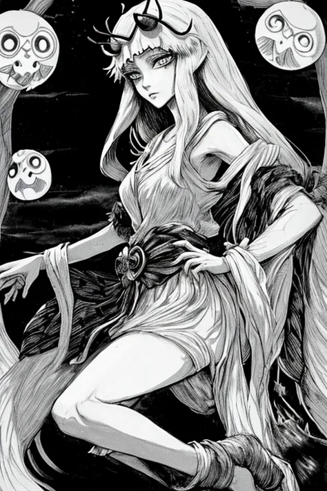 Princesse mononoke  noir et blanc