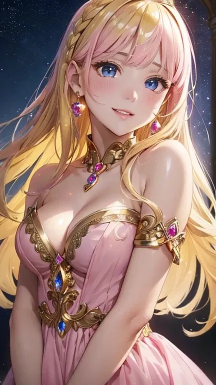 nsfw,masterpiece、highest quality、High resolution、high quality images、8K, 1 female、skin luster、skin texture、Expression of fine eyes、(Shiny bright golden hair:1.6),Girl with long braided hair, realism, Detailed manga style, manga art style, perfect line draw...