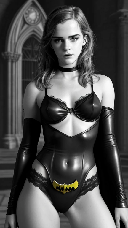 NSFW, hot, erotic  porn, sex, desnuda, "Create an ultra-realistic full-body representation of Emma Watson, complete with wrinkles and expression lines, vestida como Hermione de Harry Potter. Elaborado con detalles de calidad de obra maestra., Show her wear...