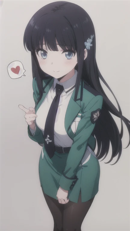 1 girl, alone, masterpiece, highest quality, 
The Irregular at Magic High School, Miyuki Shiba, shiba miyuki, black eye, blue eyes, tsurime, eyelash, black hair, long hair, princess cut, straight hair, dull bangs, blunt end, side lock, hair ornaments, snow...