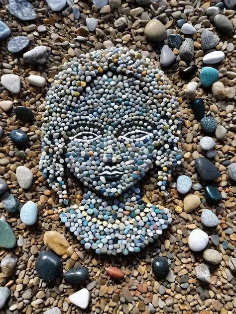 stones forming a girl pic,a girl formed with stones,stones looking together like a girl,looking like real stones