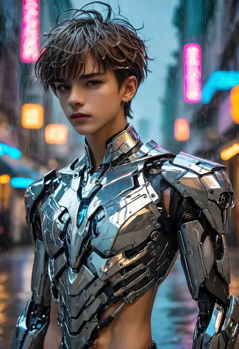 {{master piece}}, best quality, photograph of sexy twink, ((wearing no armor)), ((small flat soft human chest, armor does not co...