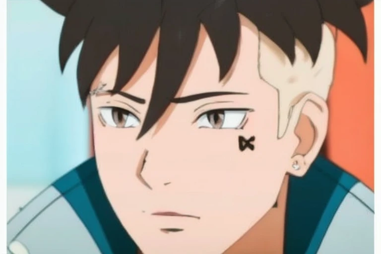 a close up of a person with a black nose and a black nose, perfect anime face, male anime style, anime style”, male anime character, as an anime character, subtle anime style, kentaro miura style, young anime man, it has a piercing gaze, trigger anime arts...