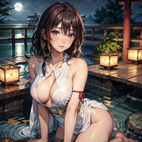 master piece,best quality,ultra detailed,8k,
ambient light,realistic skin,glossy skin,
（YunaFF10）、（Portrait）、（leaning forward）、the body is very wet、chest is transparent、Lips are moisturized、Slightly emphasize the lower lip、bewitching lips、blush、fearless sm...