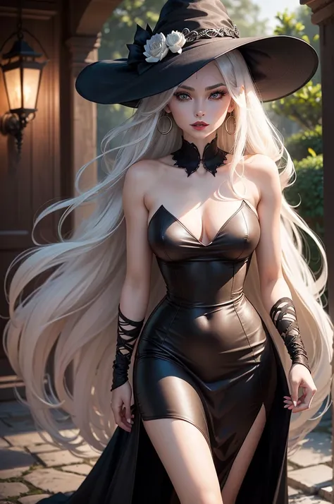 Create a mesmerizing masterpiece of the highest quality, featuring a captivating solo female Dhampir character with pale skin and an intense gaze. The artwork should be rendered in photorealistic detail, with a rating of 1.4. The character should be portra...