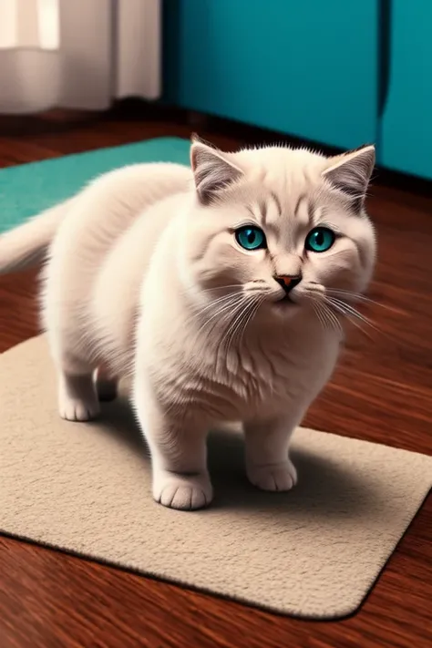 crie uma imagem para walppaper para smartphone de gatinho fofinho realista em 4k