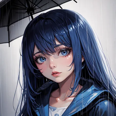 ghost phonk cover girl in the rain portrait