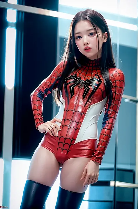 (masterpiece), best quality, perfect face,1girl, the Spiderman armor suit, 