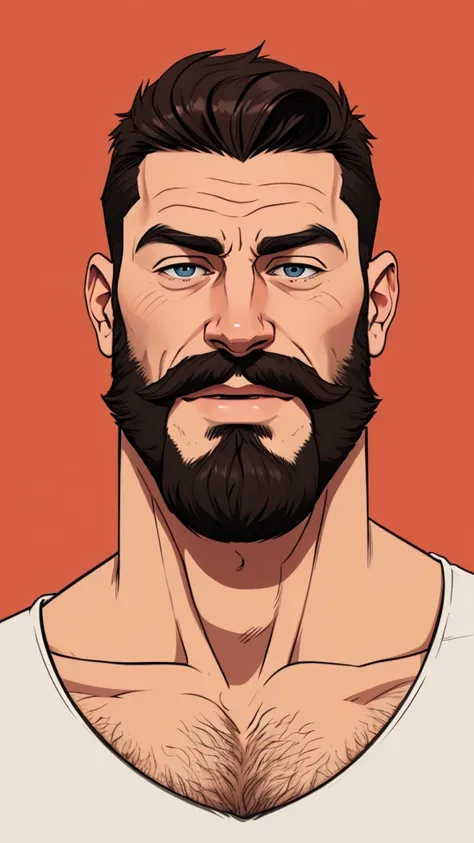 Man with beard Cartoon style digital illustration 