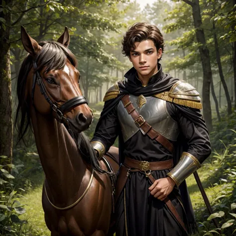 Prince Declan Gray is a strong, forward young man. He is very protective but he is very smart. He is also very charming. He has light brown hair and dusty gray eyes. He loves the forest and he loves his black horse. He wears his royal armor. He is very mod...