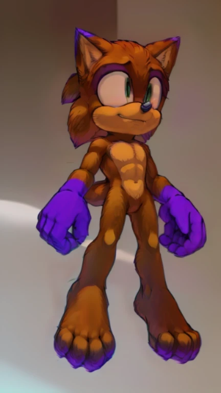 (((snowpride brown fur and purple hands and feet, cartoon video game style very simple art looking Sonic Mania and the background is the Green Hill Zone from Sonic))) , day, sexy, sensual, detailed, uploaded to e621, beautiful and detailed portrait of an a...