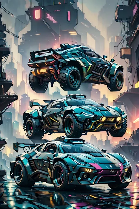 cyberpunk futuristic raceing cars