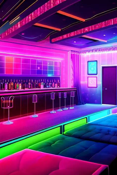 Liminal Space, Dream Core, Nostalgia Core, Anemoia, Kenopsia, A Gay Furry Mens club called "The Slutty Puppy", interior, nightclub setting, soft colors, vivid colors, pastel colors, soft shading 