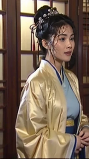 NSFW,perfect face,Suikoden,Lady Lin,,Beautiful costumes with traditional designs,Taking off clothes,big 、big areola、full nude、Pubic hair bladder,full_body,、ancient chinese traditional mansion