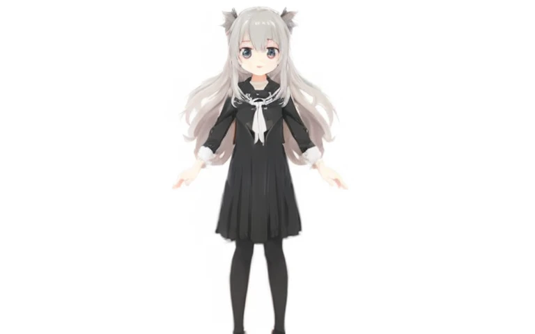 (best quality,8K),one girl,gray hair,15years old,