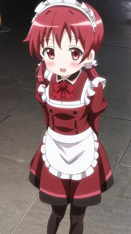 natsu megumi, 8k, masterpiece, disorganized, anime,(cute gothic red maid outfit:1.3),