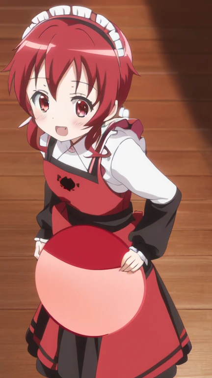 natsu megumi, 8K, masterpiece, disorganized, anime,(Cute gothic red maid outfit:1.3),