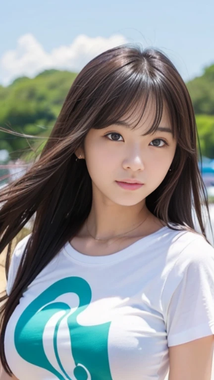 (((cute japanese))),(((Sexy)))、(((Sexy cute looks and cute 15 year old beautiful girl))), (((Beautiful and sexy face)))、A strong wind blows my hair in front of my face、Beautiful long blonde straight hair with beautiful cute sexy eyes hidden by long bangs,(...