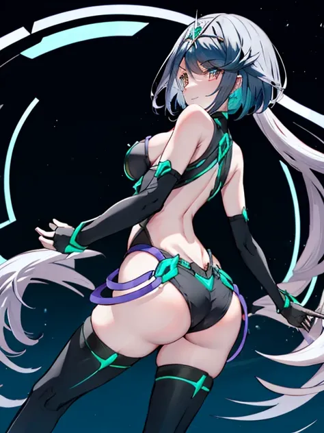 Lagerfeuer (xenoblade), Teenager_1girl, , bangs, black Handschuhe, mittlere Breasts, rote Augen, schreien, Ohrringe, Wimpern, fingerless Handschuhe, Schwebendes Haar, , Juwel, Handschuhe, Haarverzierung, Kopfbedeckung, Juwelry, riesig_Breasts, leaning back...