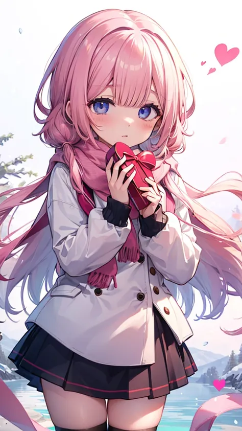 、、Shyness、blush、embarrassing、blush、、、skirt、snow原、、snow、cold、scarf、scarfを巻く、降snow高解像度、Full HD、8K quality、、、droopy eyes、、、eye highlights、lively eyes、clear eyes、beautiful eyeouth、avert your eyes、embarrassing、blush、、eye highlights、、、eye highlights、めちゃくちゃbeauti...