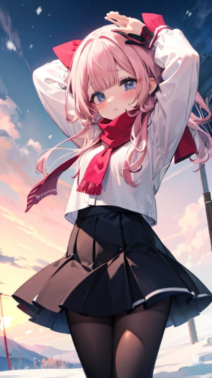 、、Shyness、blush、embarrassing、blush、、、skirt、snow原、、snow、cold、scarf、scarfを巻く、降snow高解像度、Full HD、8K quality、、、droopy eyes、、、eye highlights、lively eyes、clear eyes、beautiful eyeouth、avert your eyes、embarrassing、blush、、eye highlights、、、eye highlights、めちゃくちゃbeauti...