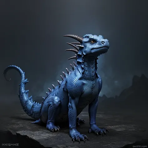 A dark blue drake type dragon