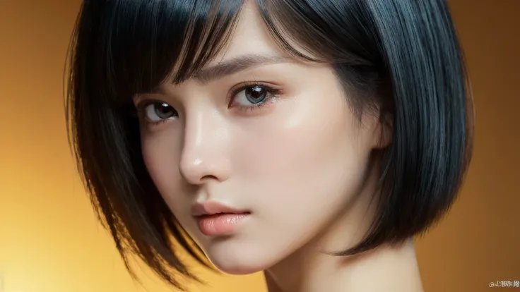 [blue-black:.3] hair, (masterpiece:1.3), (8k, photorealistic, RAW photo, best quality: 1.4), japanese, (1girl), beautiful face, (realistic face), (black hair, short hair:1.3), beautiful hairstyle, realistic eyes, beautiful detailed eyes, (realistic skin), ...