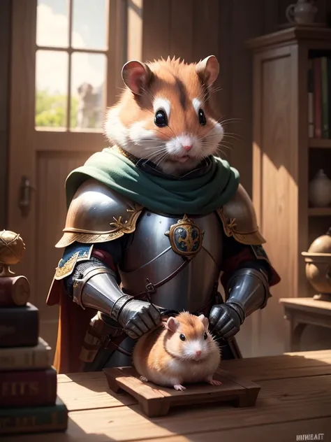 hamster knight, Obra maestra, Mejor calidad, Super detail,4k