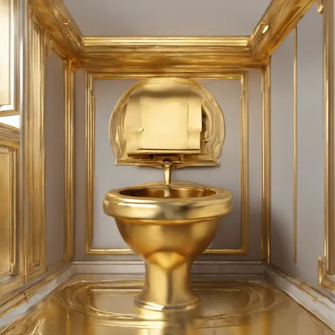 Gold Leaf Art, Fountain by Duchamp:Gilded toilet bowl, 