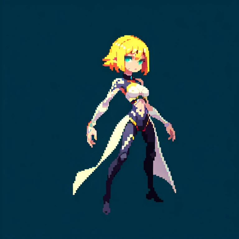 (masterpiece, top quality, best quality), pixel,pixel art,1girl with cyborb body,full body, 
 