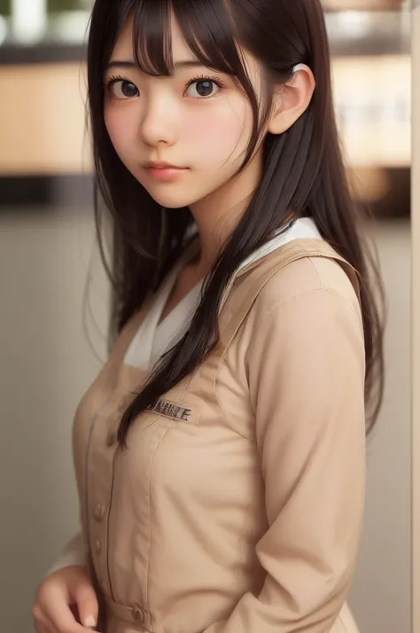 ((sfw: 1.4)),((detailed face, professional photography)), ((sfw, barista uniform, sidelocks-hair, 1 Girl)), Ultra High Resolution, (Realistic: 1.4), RAW Photo, Best Quality, (Photorealistic Stick), Focus, Soft Light, ((15 years old)), ((Japanese)), (( (you...