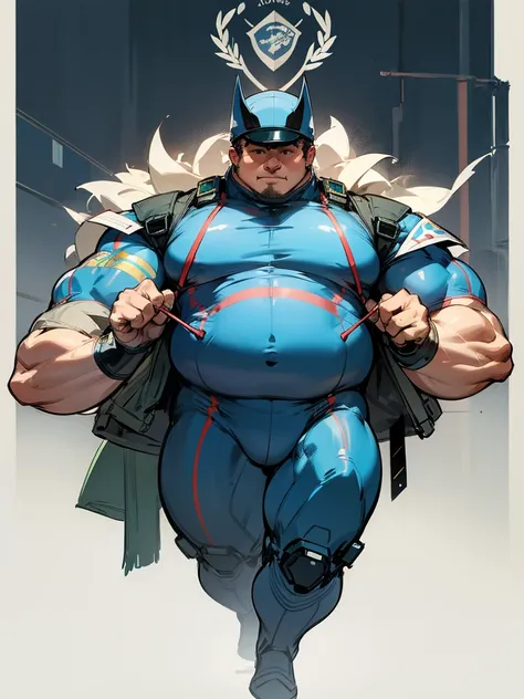 Daddy,fat body,muscle, police suit