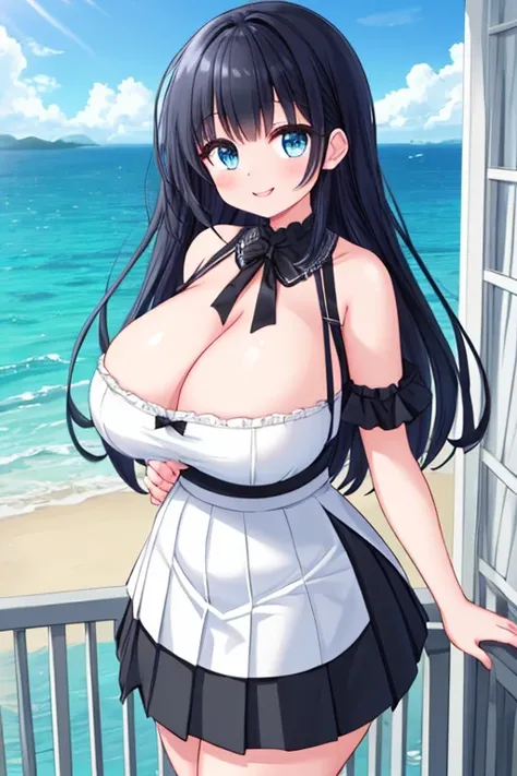 ((best quality)), ((masterpiece)), (detailed), perfect face, perfect hands,
A Thicc Busty Cute Girl, Long Black hair, Beautiful Blue eyes, (Extremely Over-exaggerated, Massively Oversized, Extremely Enormously Ginormous Breasts), very wide hips, (Incredibl...