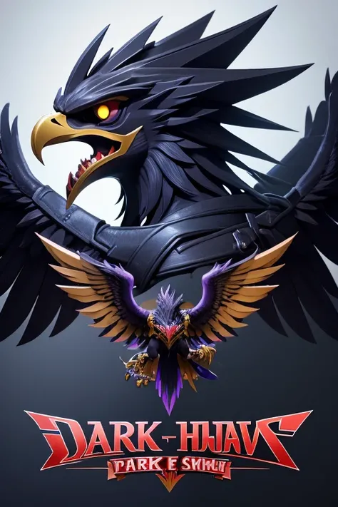 create a simple e-sports logo it doesn&#39;t have to be realistic with the name dark hawk with the yu-gi-oh theme